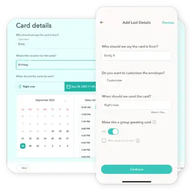 Schedule delivery via email or text